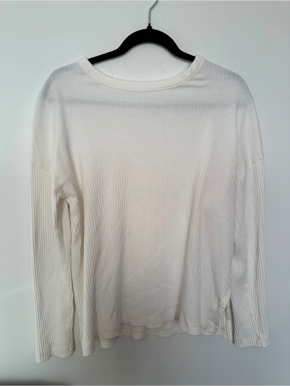 Kotn Ribbed Cotton White Long-sleeve Shirt - Size Small